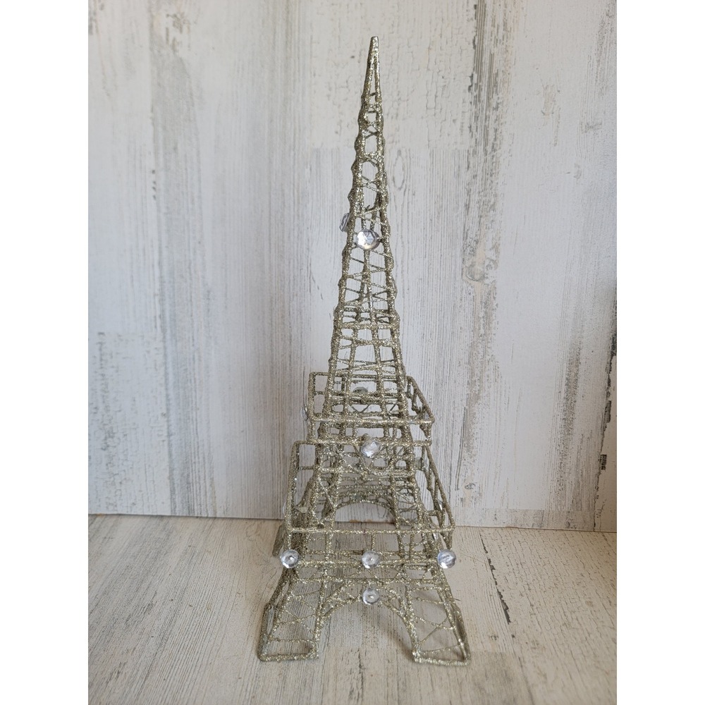 Vintage glitter silver eiffel tower paris France unique home decor figure